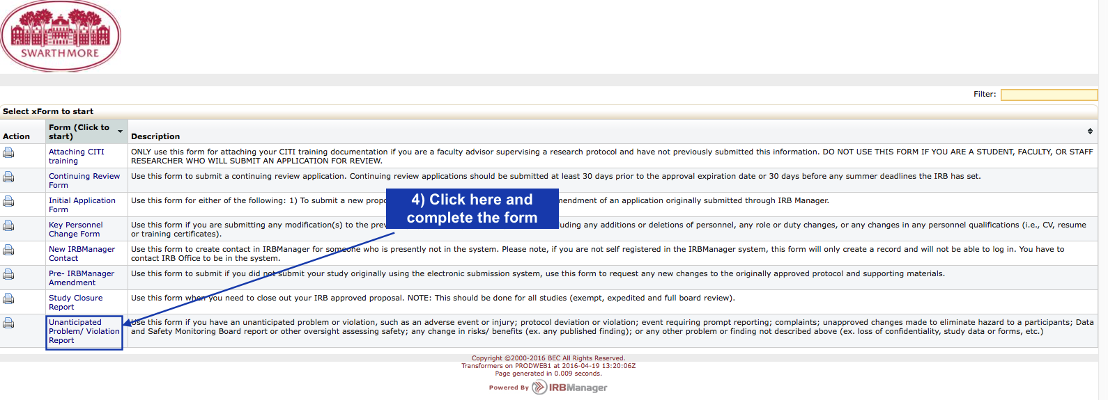 Unanticipated Problems, Violations, and Adverse Events Institutional Review Board